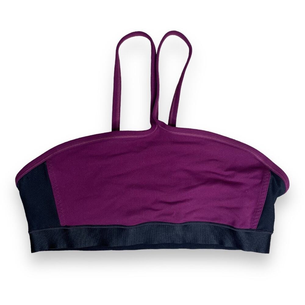 Athleta Black Maroon Unpadded Sports Bra Medium